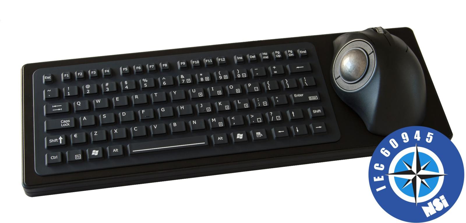 IEC 60945 marine certified silicone keyboard with ergonomic 