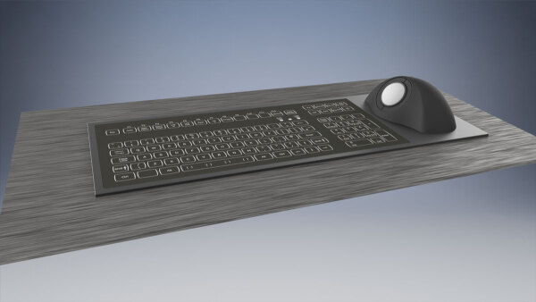 KSML106 short travel Tastatur mit ergonomischem Trackball E38